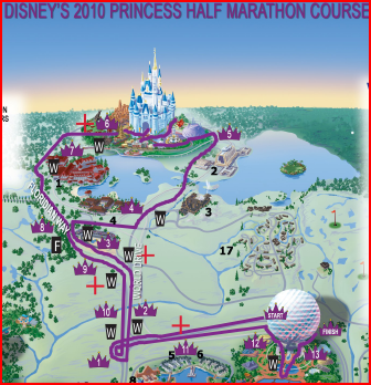 Disney's Princess Half Marathon map 2010