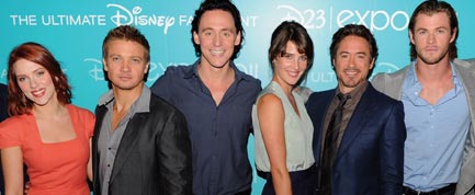 The cast of Avengers at the D23 Expo