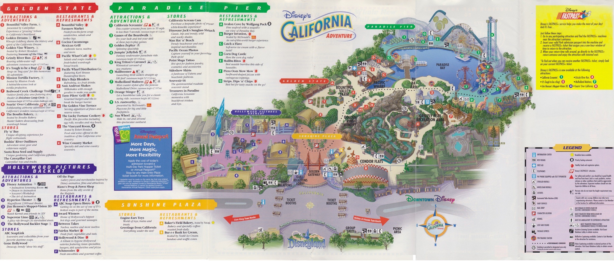 Disney Ephemera 2001 Disney S California Adventure Guide Map