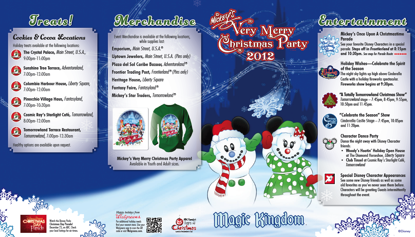 LIMIED EDITION2017 Mickey/'s Very Merry Christmas Party Magic Kingdom Map Program