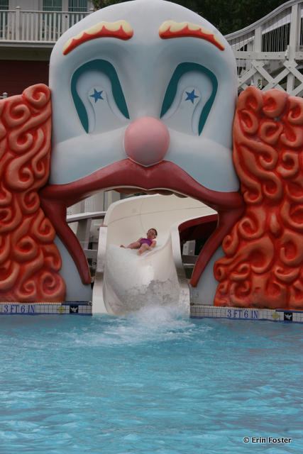Boardwalk, Luna Park pool, clown slide exit