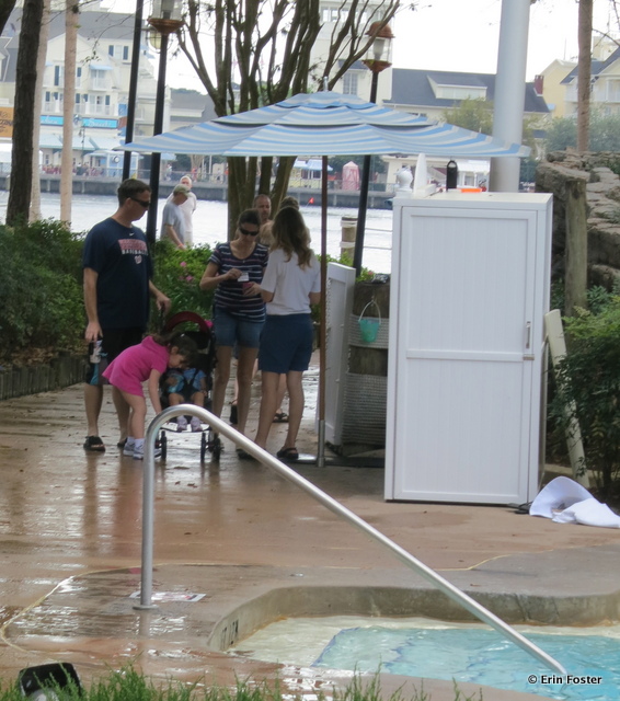 Yacht & Beach Club, cast member checking IDs for Stormalong Bay entry
