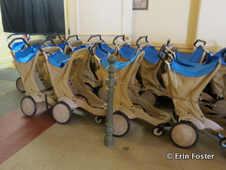 The Disney rental strollers are hard plastic and do not recline. Not conducive to comfortable sleep.