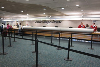 Disney's Magical Express is located on the B side of the airport. If you fly into the A side, you'll have to cross the main terminal to get there. 