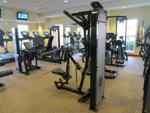 Get some real exercise at a resort fitness center. 
