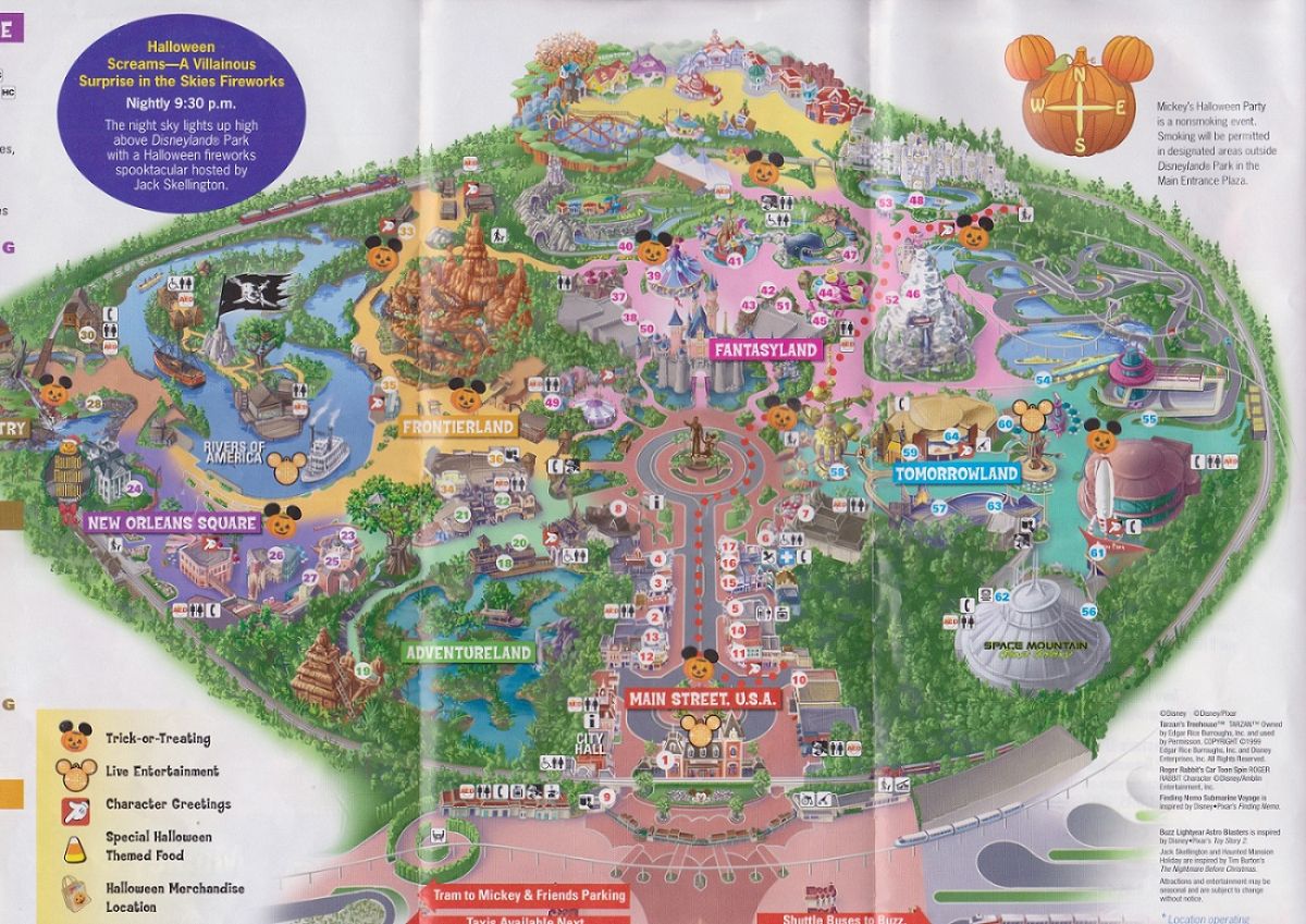 Disneyland Halloween Party 2013 Map