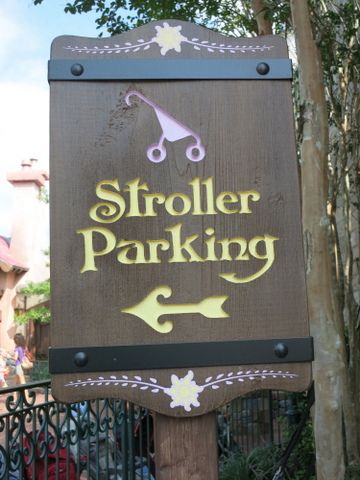 There are stroller parking zones in multiple areas at all the Disney theme parks