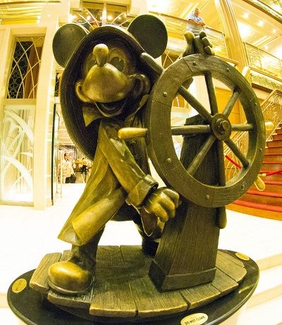 Disney Cruise Line's Helmsman Mickey Statue on the Disney Magic