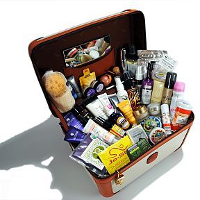 Travel size toiletries in luxury brands let your loved ones pamper on the go. 