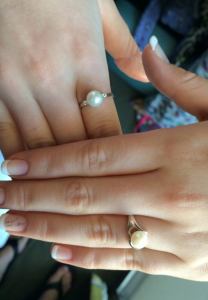 Pearls set into silver rings. Photo courtesy of Disney Parks Moms Panelist Kirsten E. 