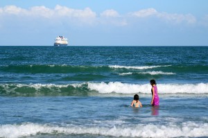 Jetty Park provides fun in the surf as well as great views of Disney's cruise ships.