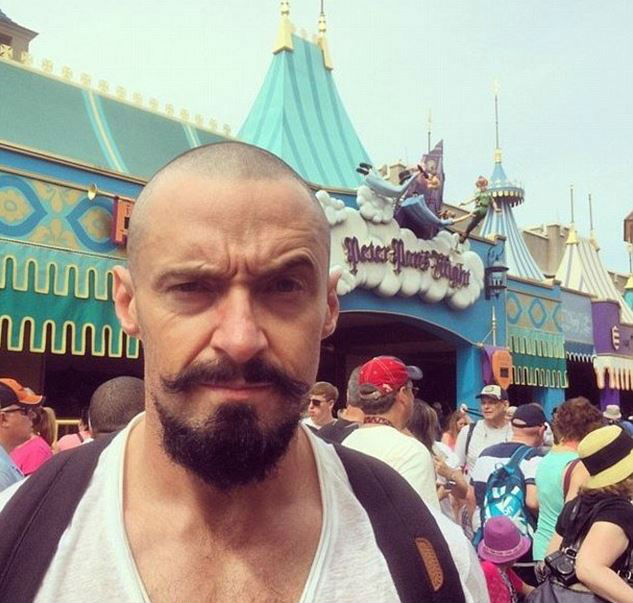 Hugh Jackman recently visited Walt Disney World with his family and posted this shot on his Instagram.  Can you guess what movie project he's working on?