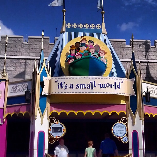 it's a small world sign. Photo by Katie McNair