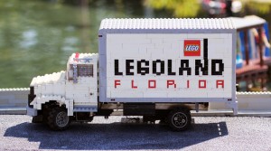 Lego-built truck welcomes you to Miniland at Legoland Florida.  Photo by Thomas Cook