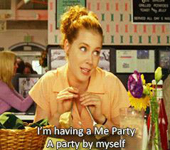 Amy Adams, from The Muppets, shows us that anyone can have fun at a "me party"!