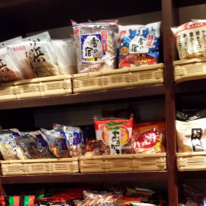 a variety of items on shelves, which are epcot snacks from Japan