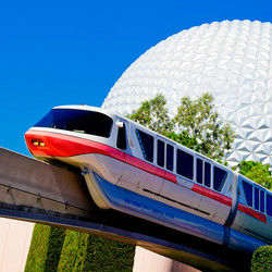 Everyone loves a monorail ride! Copyright - Disney.