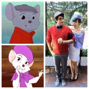Sarah and Leo are Bounding as Bernard and Bianca (Dapper style) from 'The Rescuers'.