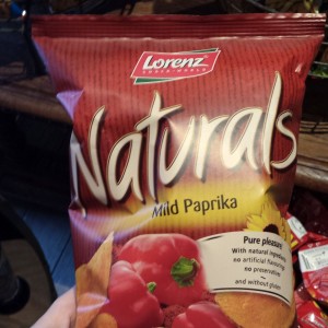 photo of available snacks from Germany, paprika chips