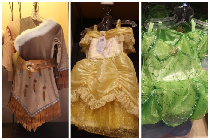 Disney Parks Princess Dresses, fall 2014. Pocahantas, Belle, Tinker Bell