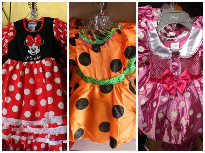 Minnie dresses, fall 2014. Disney Parks classic (left), Disney Parks Halloween (center), Disney Store (right)