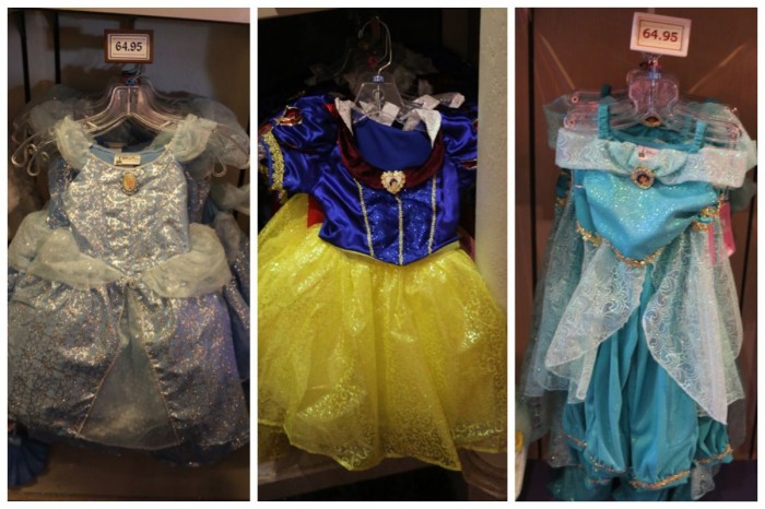 Disney Parks Princess Dresses, fall 2014. Cinderella, Snow White, Jasmine. 