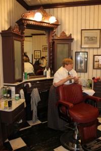 There is definetly an old time feel at the Harmony Barber Shop.