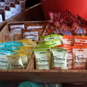 A variety of flavored ginger chews.