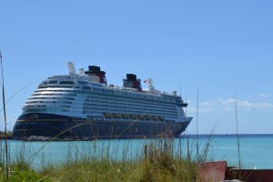 The best view on Castaway Cay is back at the ship