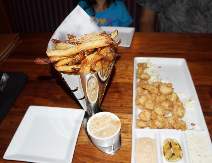 Truffle fries and fried shrimp may not be the healthiest meal, but it sure is tasty! (Photo by Julia Mascardo)