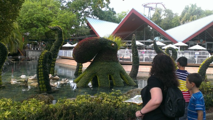 The waterbound octopus topiary is just one of the sights at the Busch Gardens Food and Wine Festival