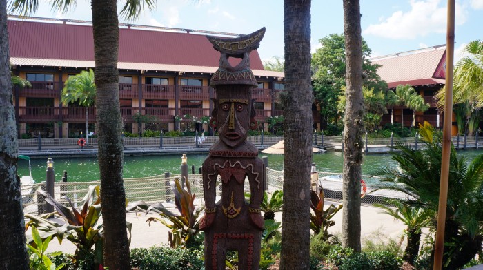 One of the many tiki statues around the terrace