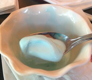 Blue milk soft serve tastes….well, blue. (Photo by Julia Mascardo)