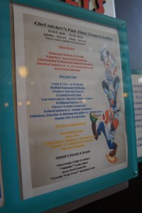 Chef Mickey's brunch menu. (Photo by Julia Mascardo)