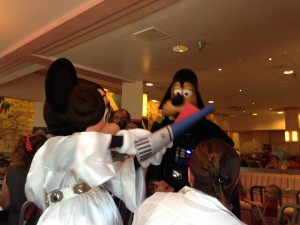 Goofy learned that you never mess with a princess--or Minnie Mouse! (Photo by Julia Mascardo)