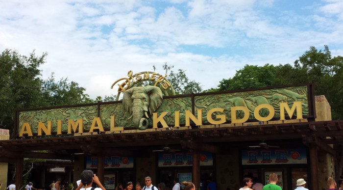 Head under this majestic sign to enter the wild Magic Kingdom.