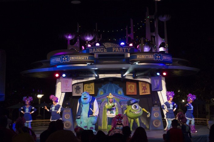 Get ready to boogy at the Monsters U Dance Party.