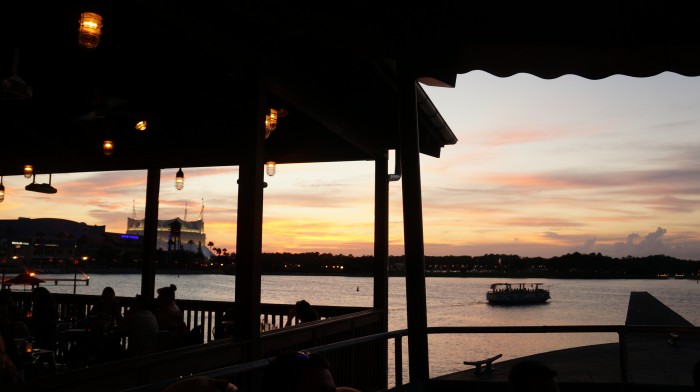 A beautiful sunset viewed lakeside at Jock Lindsey's Hangar Bar