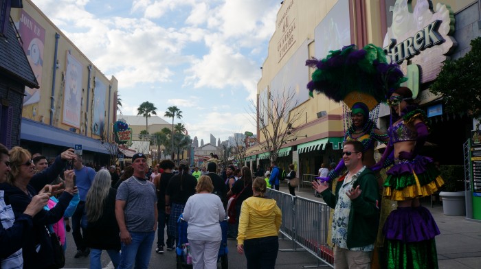 A taste of things to come, a popular and crowded Universal Mardi Gras