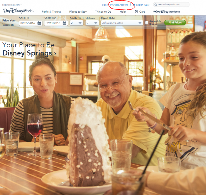 Click "Create Account" to get started. As an aside, the Baked Alaska at The Boathouse at Disney Springs is absurd.