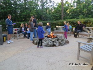 Roast a free marshmallow at a resort campfire. 