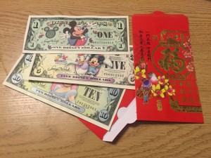 Happy Lunar New Year! We celebrated Disney-style with red envelopes filled with Disney dollars.