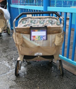 Back of a typical Disney World double rental stroller