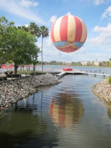 The Characters in Flight balloon takes you high over Disney Springs. 