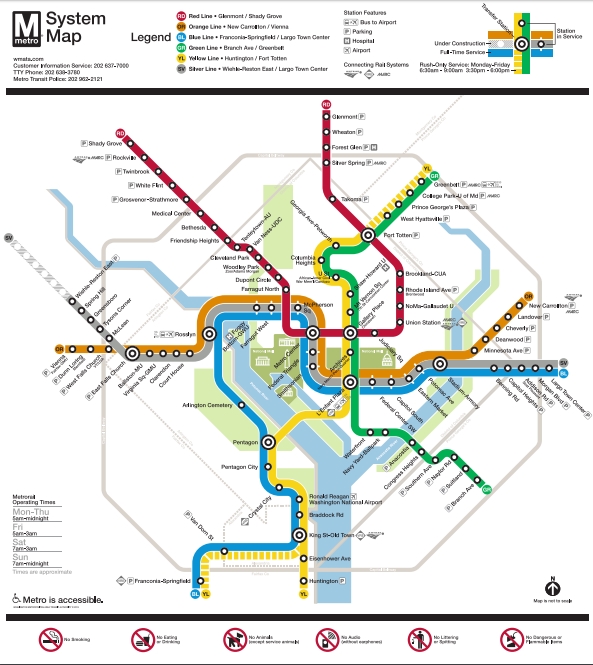 Current Metro Rail Map