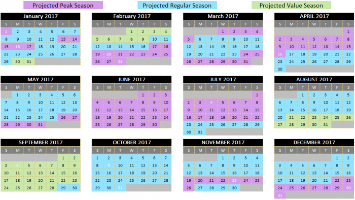 Unofficial Project 2017 Ticket Season Calendar