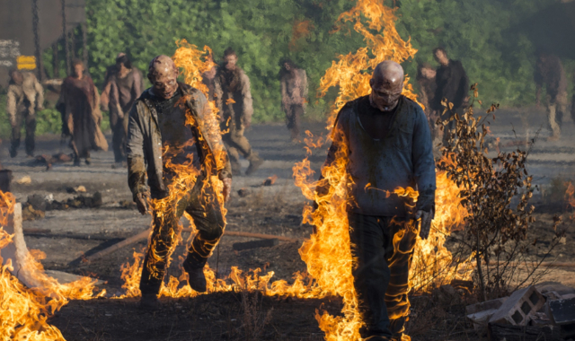 The Walking Dead burning walkers