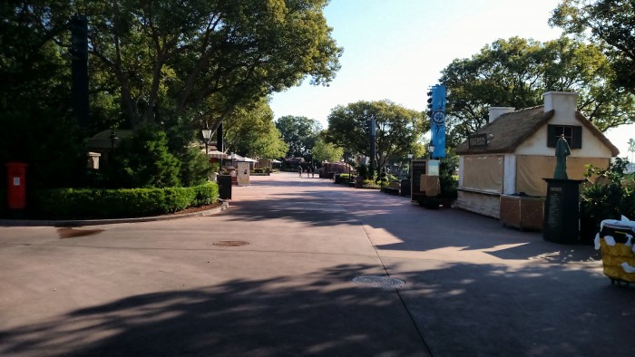 View of Epcot's World Showcase without crowds