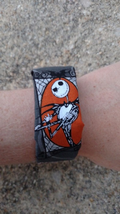 MagicBand covered in Nightmare Before Christmas fabric