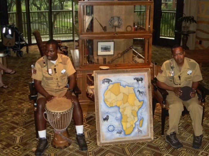 Cast members from Africa ready to engage visitors at Jambo House.